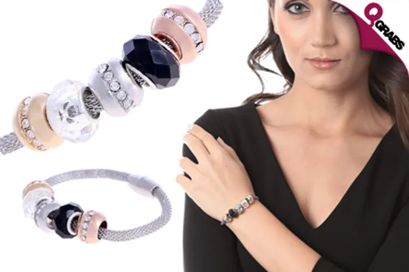 For QR99, Be Fashionable with a Women’s Charm Mesh Bracelet! (QR299 Value)